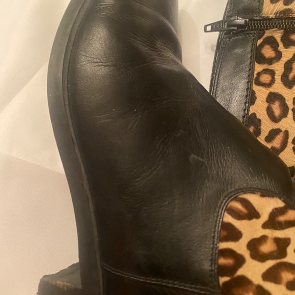 Browns couture black leather and leopard tall riding boot size 6 - Picture 3 of 8